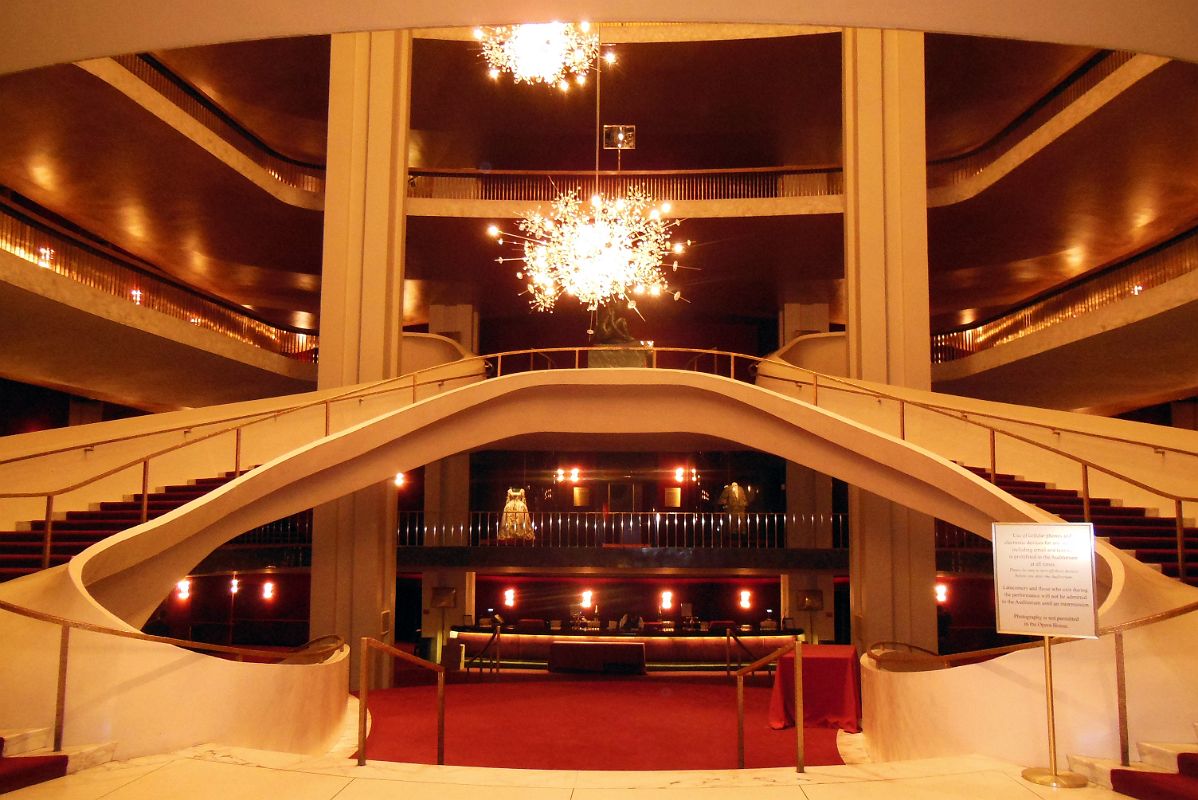 05-01 The Metropolitan Opera House Inside Entrance With Stairs And Crystal Chandeliers In Lincoln Center New York City